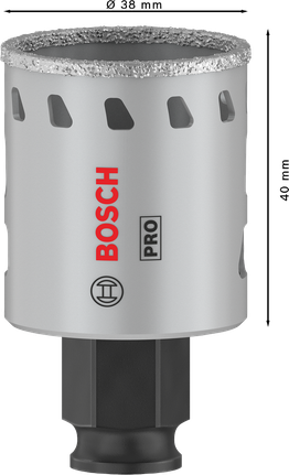 Боркорона Bosch PRO Tile PC Plus 38 мм за твърди плочки.
