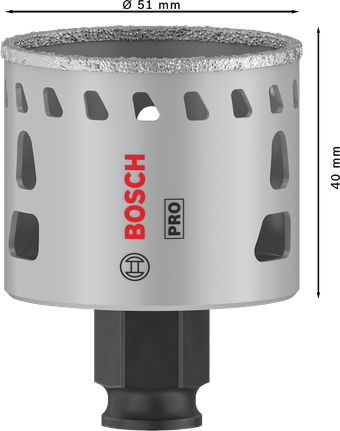 Боркорона Bosch PRO Tile PC Plus 51 мм за рязане на плочки.