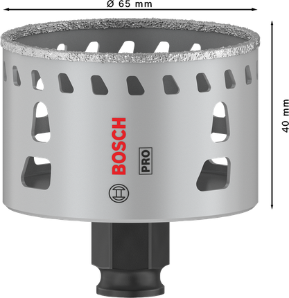 Боркорона Bosch PRO Tile PC Plus 65 мм за рязане на плочки.