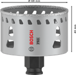 Боркорона Bosch PRO Tile PC Plus 68 мм за рязане на плочки.