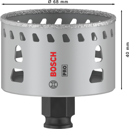 Боркорона Bosch PRO Tile PC Plus 68 мм за рязане на плочки.