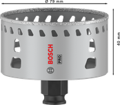 Боркорона Bosch PRO Tile PC Plus 79 мм за прецизно рязане на плочки.