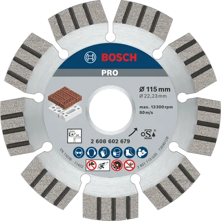 Абразивен диамантен диск Bosch PRO 115 мм за рязане.