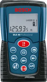 Лазерен измервателен уред Bosch DLE 40 за измерване на разстояние.