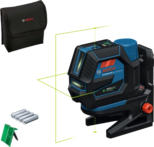 Лазерен нивелир Bosch GCL 12V-50 със зелен цвят.