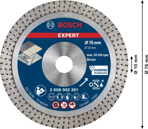 Диамантен режещ диск Bosch EXPERT Hard Ceramic 76 мм.