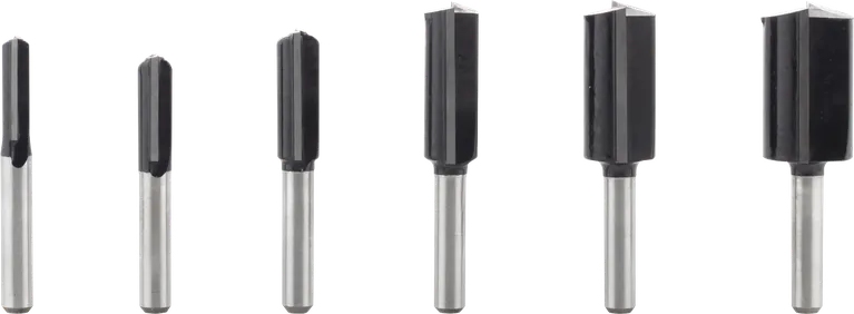 Комплект прави фрези Bosch PRO с опашка 1/4 инча, 6 части.