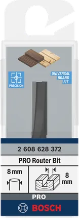 Фрезова накрайник Bosch PRO с два канала, опашка 8 мм.