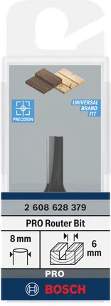 Прав фрезер Bosch PRO, диаметър 6 мм, двуструмен.