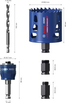 Комплект боркорони Bosch EXPERT Multi Material Power Change Plus 51x60 мм.