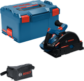 Акумулаторен трион Bosch EXKT18V-52G с куфар и чанта.