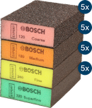 Комплект шлифовъчни блокове Bosch EXPERT S471, от едро до супер фино шлифоване.
