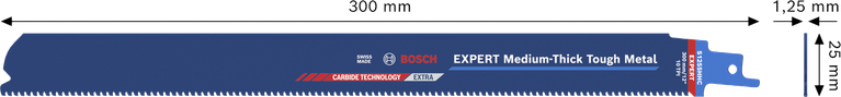 Карбиден трион Bosch EXPERT Medium-Tough Tough Metal S1255HHC.