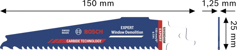 Карбидно острие за разрушаване на прозорци Bosch EXPERT S959DHM.
