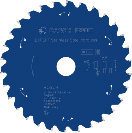 Акумулаторен циркулярен диск от неръждаема стомана Bosch EXPERT T30.