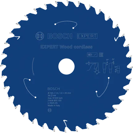 Акумулаторен циркуляр Bosch EXPERT Wood, диаметър 165 мм.