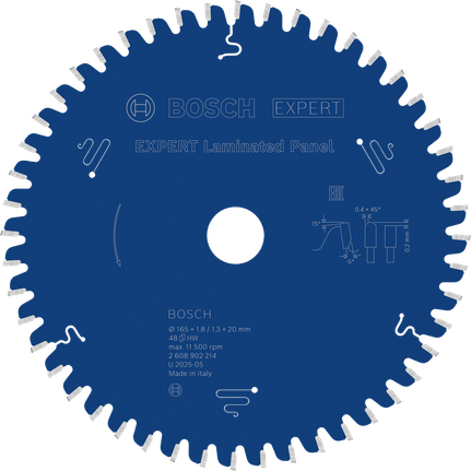 Циркулярен диск за ламинирани панели Bosch EXPERT, 165 мм.