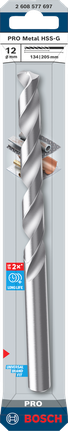 Спирално свредло Bosch PRO Metal HSS-G 12 мм за метал.