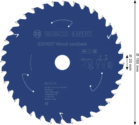 Акумулаторен циркуляр Bosch EXPERT Wood, диск 165 мм.