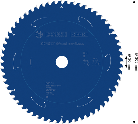 Акумулаторен циркуляр Bosch EXPERT Wood, 305 мм, T60.