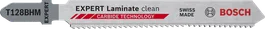 Карбидно ножче за прободен трион Bosch EXPERT Laminate Clean T128BHM.