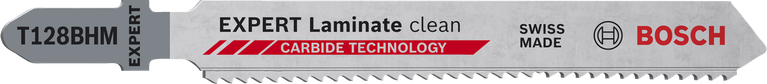 Карбидно ножче за прободен трион Bosch EXPERT Laminate Clean T128BHM.