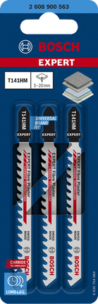Ножове за прободен трион Bosch EXPERT Fiber Plaster T 141 HM, комплект от 3 броя.