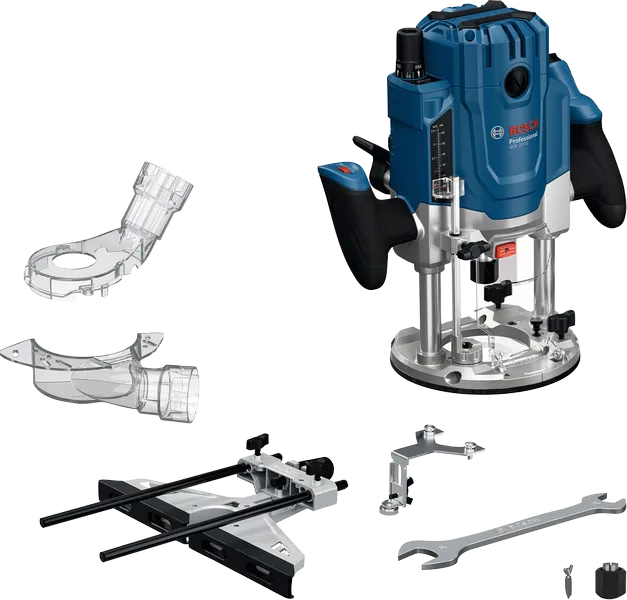 Фрезова машина Bosch GOF 20-12 с приставки и аксесоари.