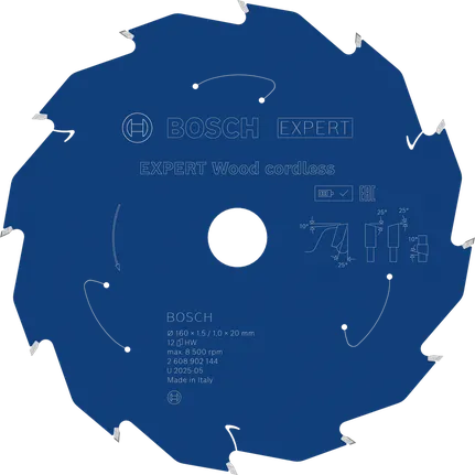 Акумулаторен циркуляр Bosch EXPERT Wood, диск 160 мм T12.