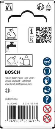 Боркорона за плочки Bosch с въртящ се боркорез 22x40 мм за пробиване на плочки.