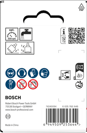 Боркорона Bosch Tiles с въртящ се боркорез 45 x 40 мм за пробиване на плочки.