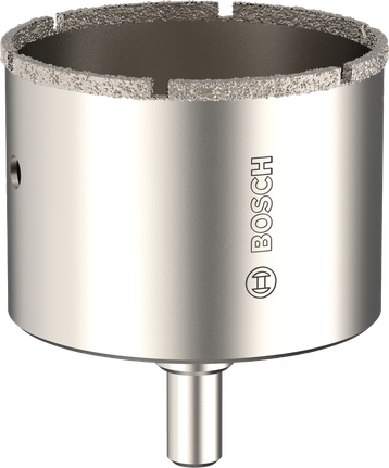 Боркорона за плочки Bosch с въртящ се боркопровод 68 x 40 мм за пробиване.