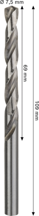 Свредло Bosch PRO Metal HSS-G 7,5x69x109 мм.