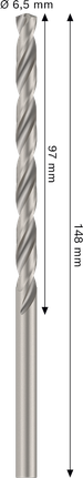 Свредло Bosch PRO Metal HSS-G спирално 6,5x97x148 мм.