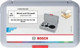 Комплект боркорони за дърво и гипсокартон Bosch в куфар.