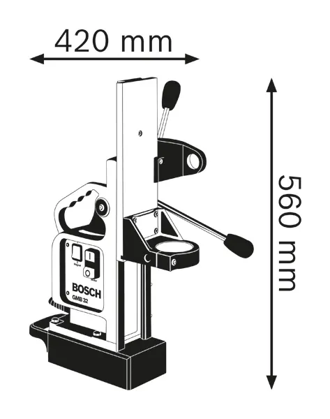 Оразмерена стойка за бормашина.