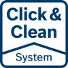 Sistema Click & Clean – 3 grandes vantagens Uma visão clara da superfície de trabalho: permite trabalhar de forma mais rápida e precisa
O pó nocivo é extraído imediatamente: protege a sua saúde
Menos pó: maior durabilidade da ferramenta e acessórios