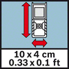Izmērs instrumentam GLM 30 Kompakti izmēri: 10 x 4 cm / 0,33 x 0,1 pēdas
