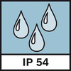 Protección IP 54 Protección contra el polvo y las salpicaduras de agua IP54