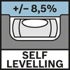 Self Levelling 10% Autonivelant ± 10 %