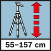 ارتفاع عمل من 55-157 سم ارتفاع عمل من 55 إلى 157 سم