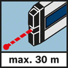 Діапазон вимірювання лазера макс. 30 м Діапазон вимірювання макс. 30 м