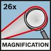 Magnification 26x Magnification up to 26x