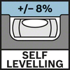 Self Levelling 8% Самонивелирование: ± 8 %