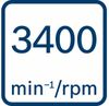 Velocidad en vacío 3400 min-1/rpm