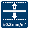 Precisión de líneas de ±0,3 mm/m* (*con variaciones en función de las condiciones de uso)