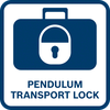 Pendulum transport lock when the tool is turned off 