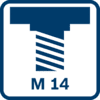 Rosca del husillo M14 