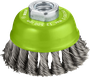 PRO Stainless Steel heavy Cup Brush, 75 x 0.5 mm, Thread