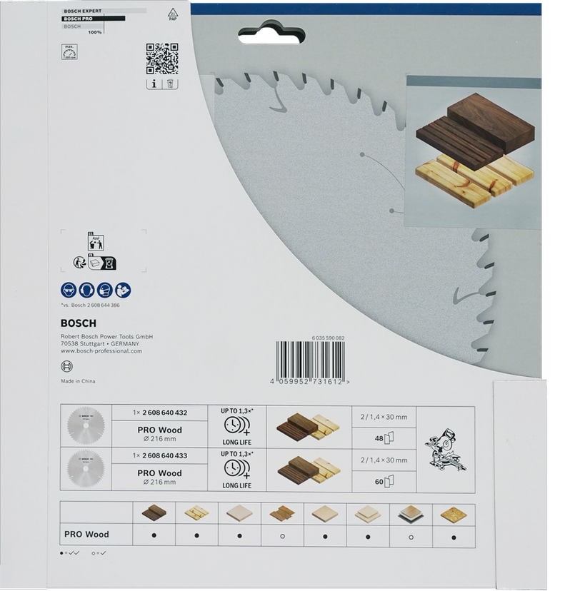 Bosch PRO Wood Circular Saw Blade 216 mm promo pack.